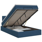 Ottoman bed met opbergruimte 120x190 cm blauw stof