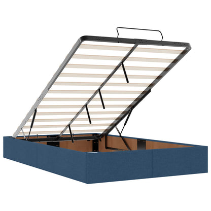 Ottoman bed met matras met hoofdeinde Blauw 120 x 190 cm Stof