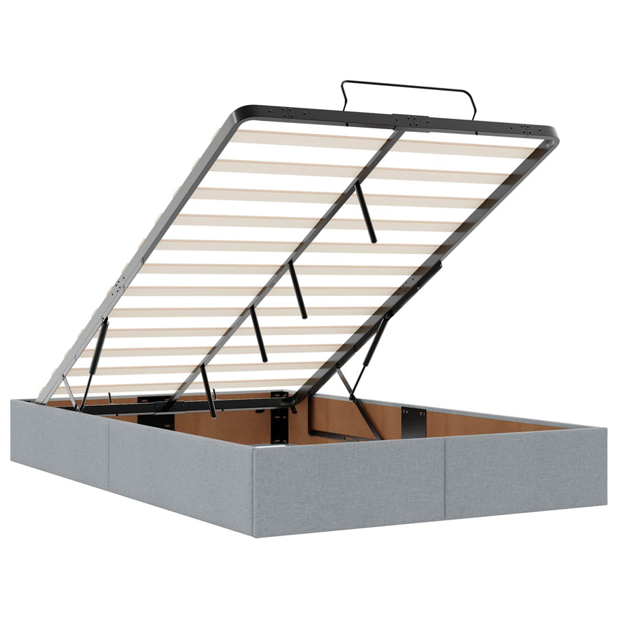 Ottoman bed met matras Lichtgrijs 120 x 200 cm Stof