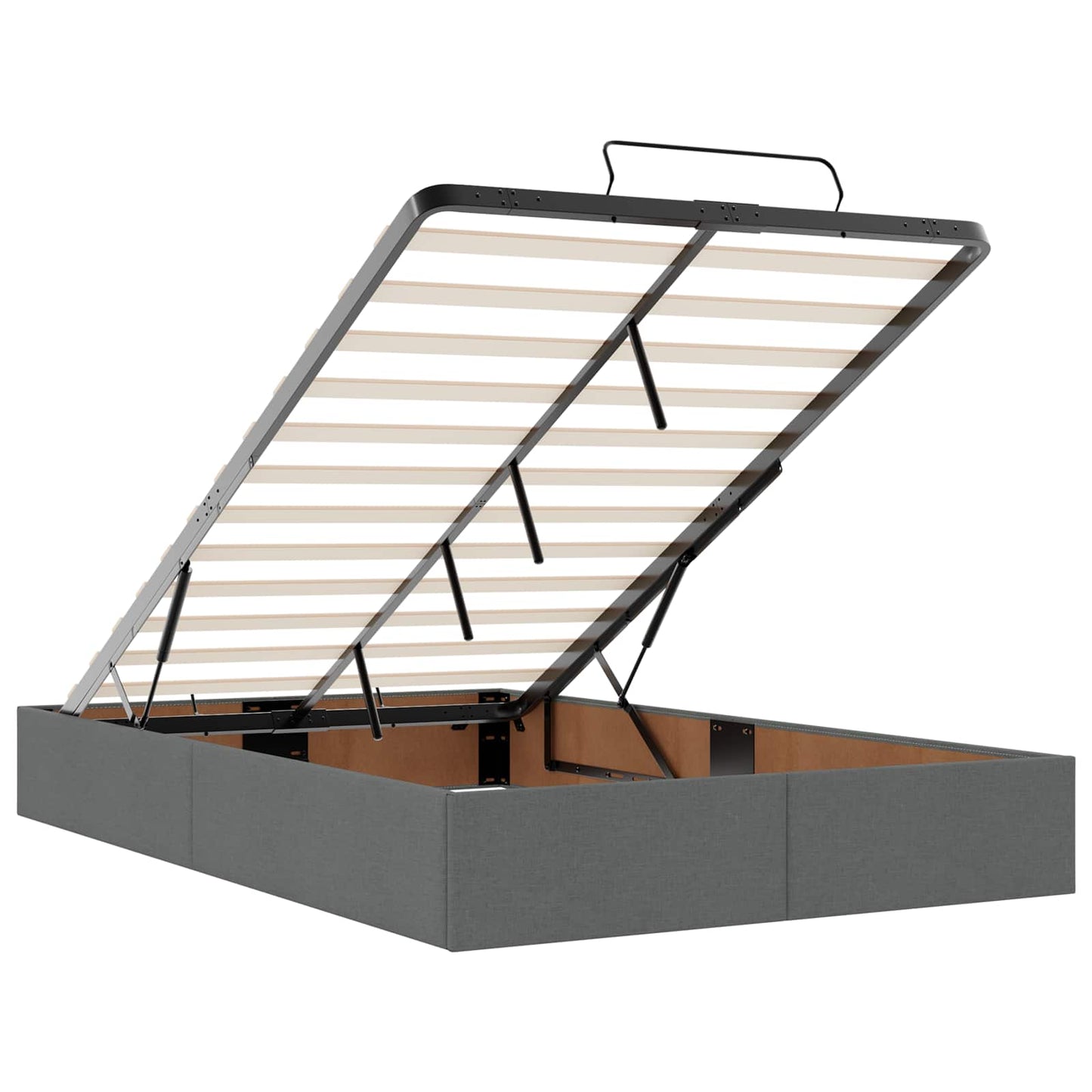 Ottoman bed met matras Donkergrijs 120 x 200 cm Stof