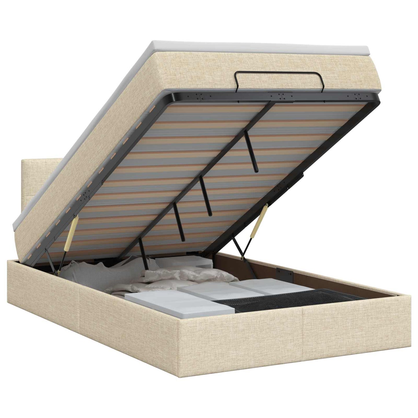 Ottoman bed met matras Crèmekleurig 120 x 200 cm Stof