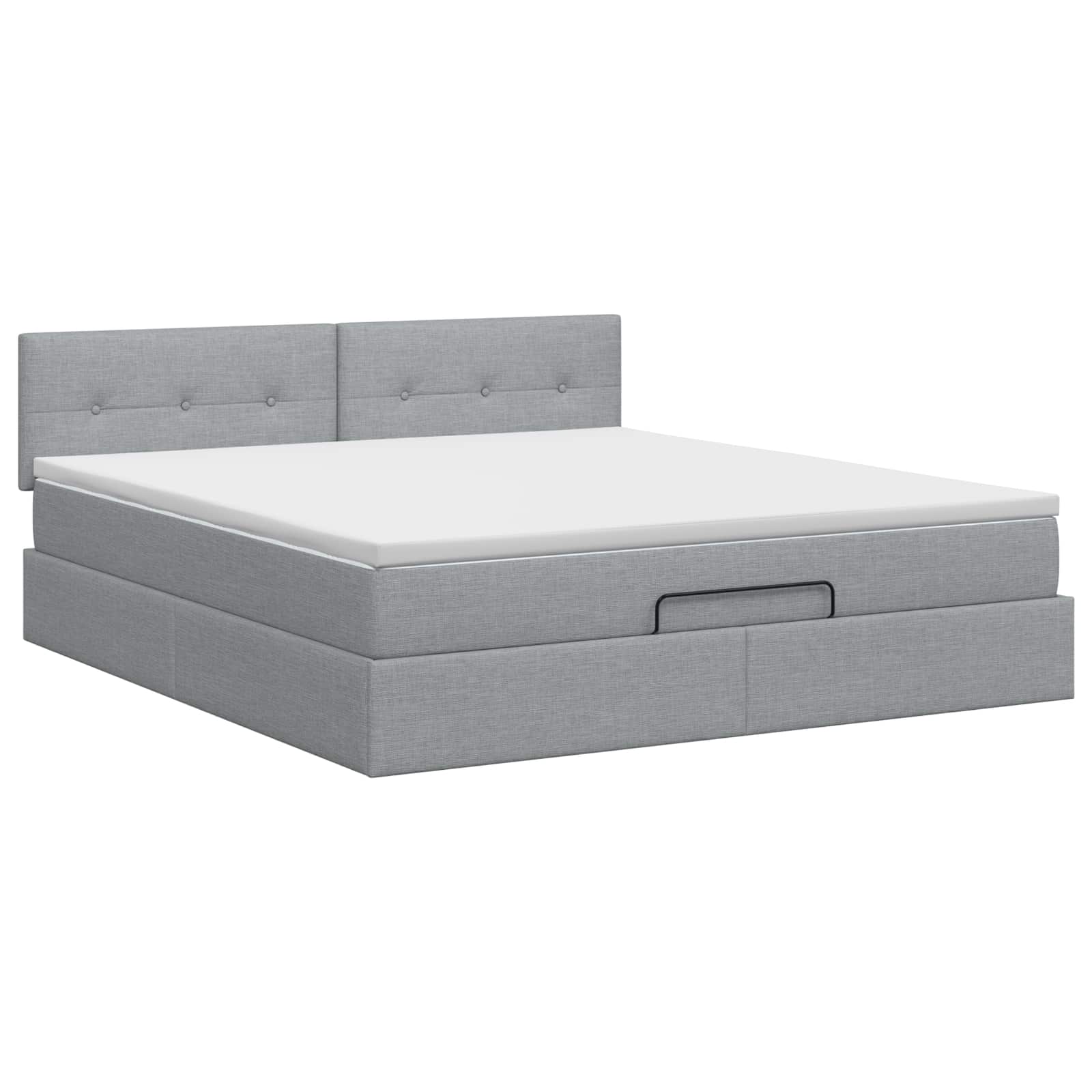 Ottoman bed met matras Lichtgrijs 140 x 190 cm Stof