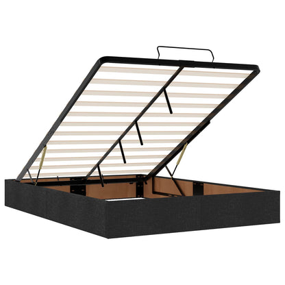 Ottoman bed met matras met hoofdeinde Zwart 140 x 190 cm Stof