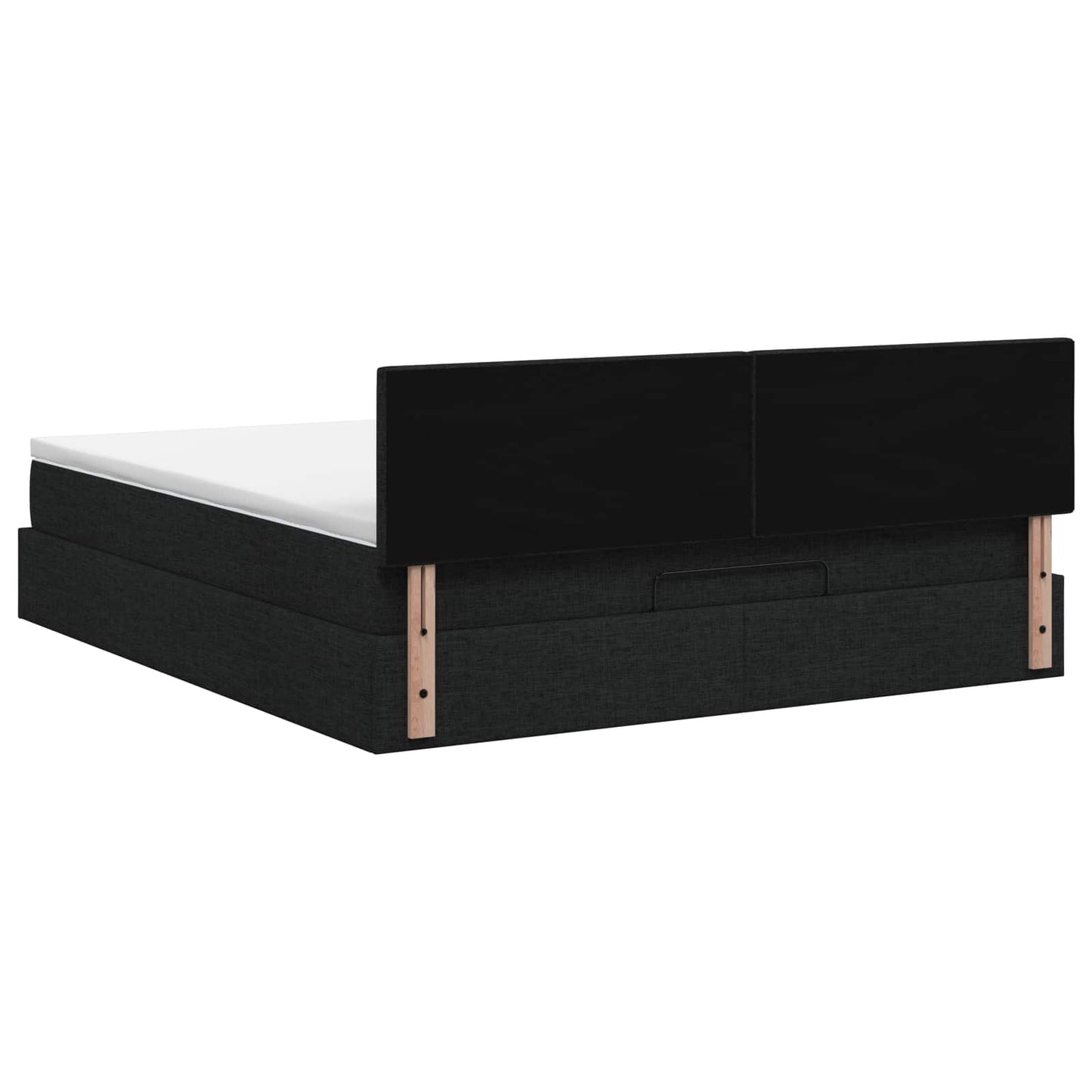 Ottoman bed met matras met hoofdeinde Zwart 140 x 190 cm Stof