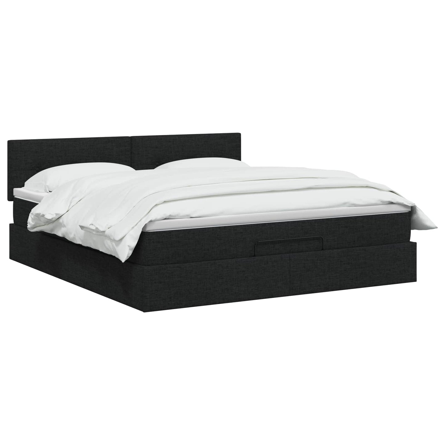 Ottoman bed met matras met hoofdeinde Zwart 140 x 190 cm Stof
