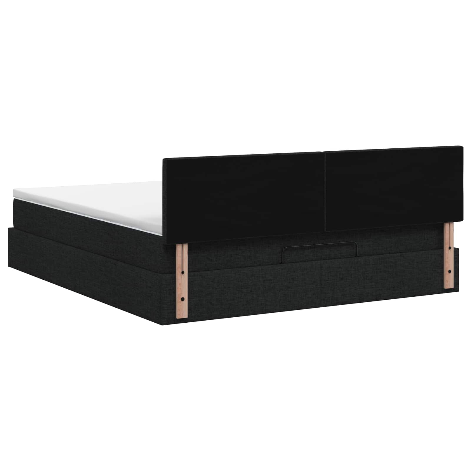 Ottoman bed met matras met hoofdeinde Zwart 140 x 200 cm Stof
