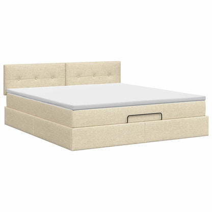 Ottoman bed met matras Crèmekleurig 140 x 200 cm Stof