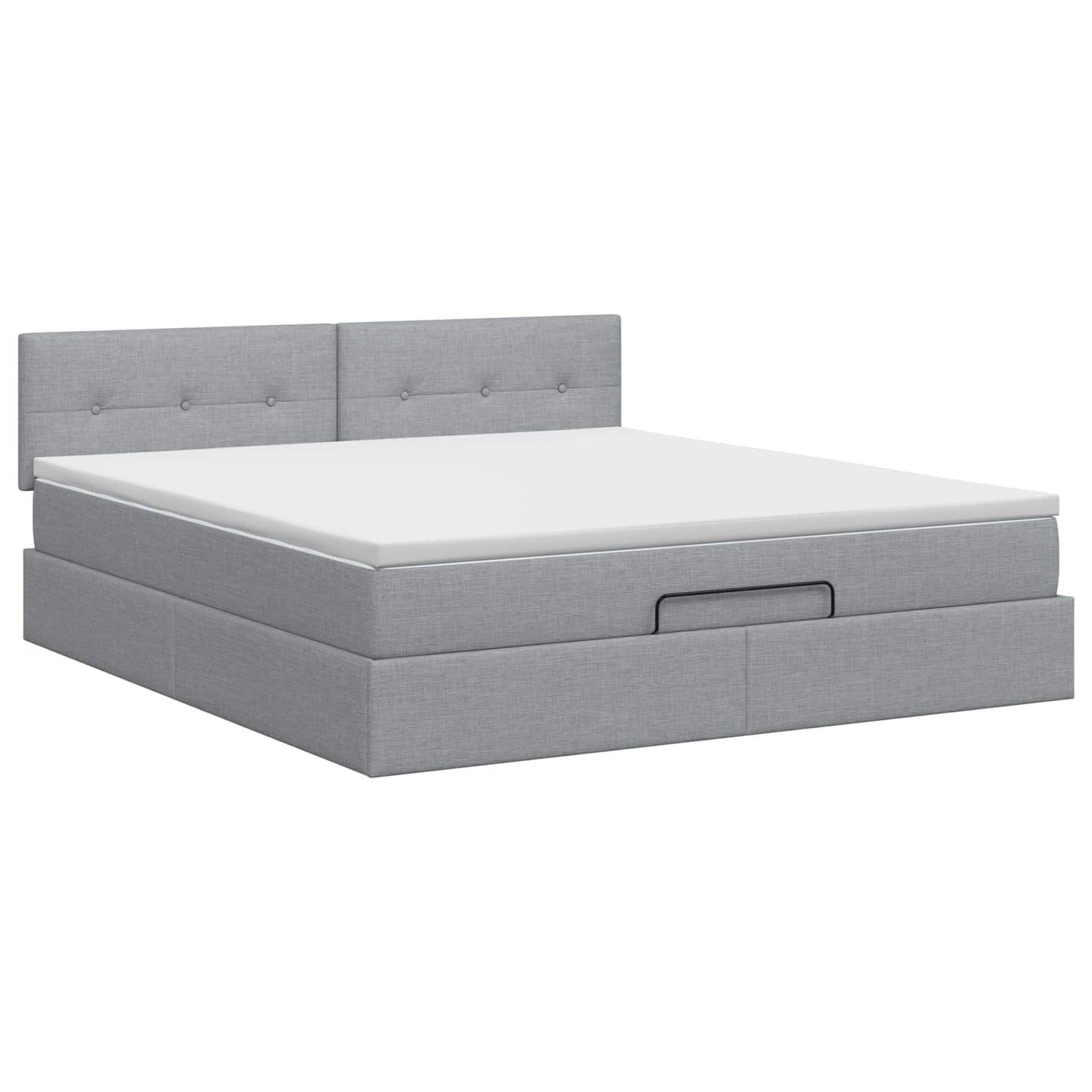 Ottoman bed met matras Lichtgrijs 160 x 200 cm Stof