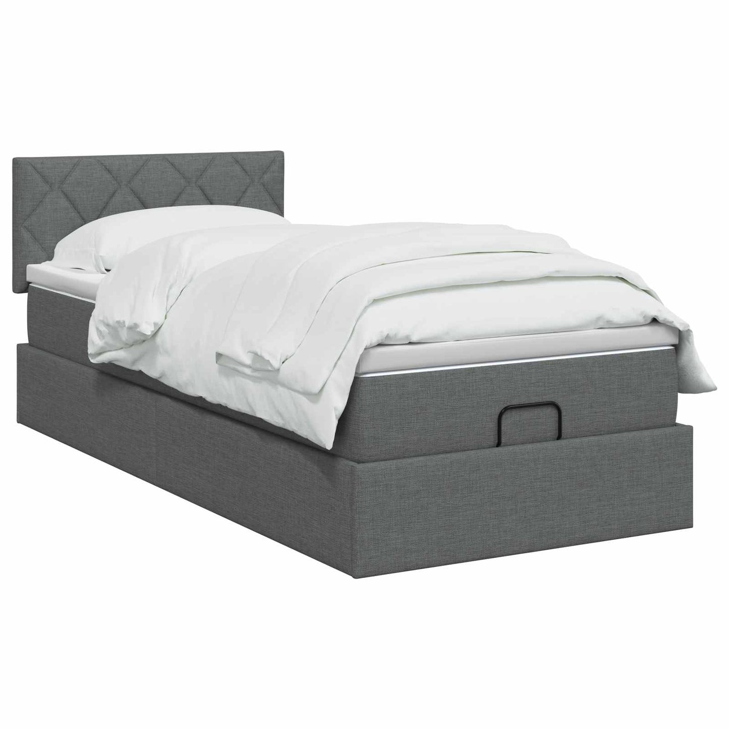 Ottoman bed met matras Donkergrijs 80 x 200 cm Stof