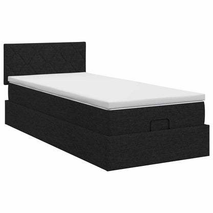 Ottoman bed met matras met hoofdeinde Zwart 80 x 200 cm Stof