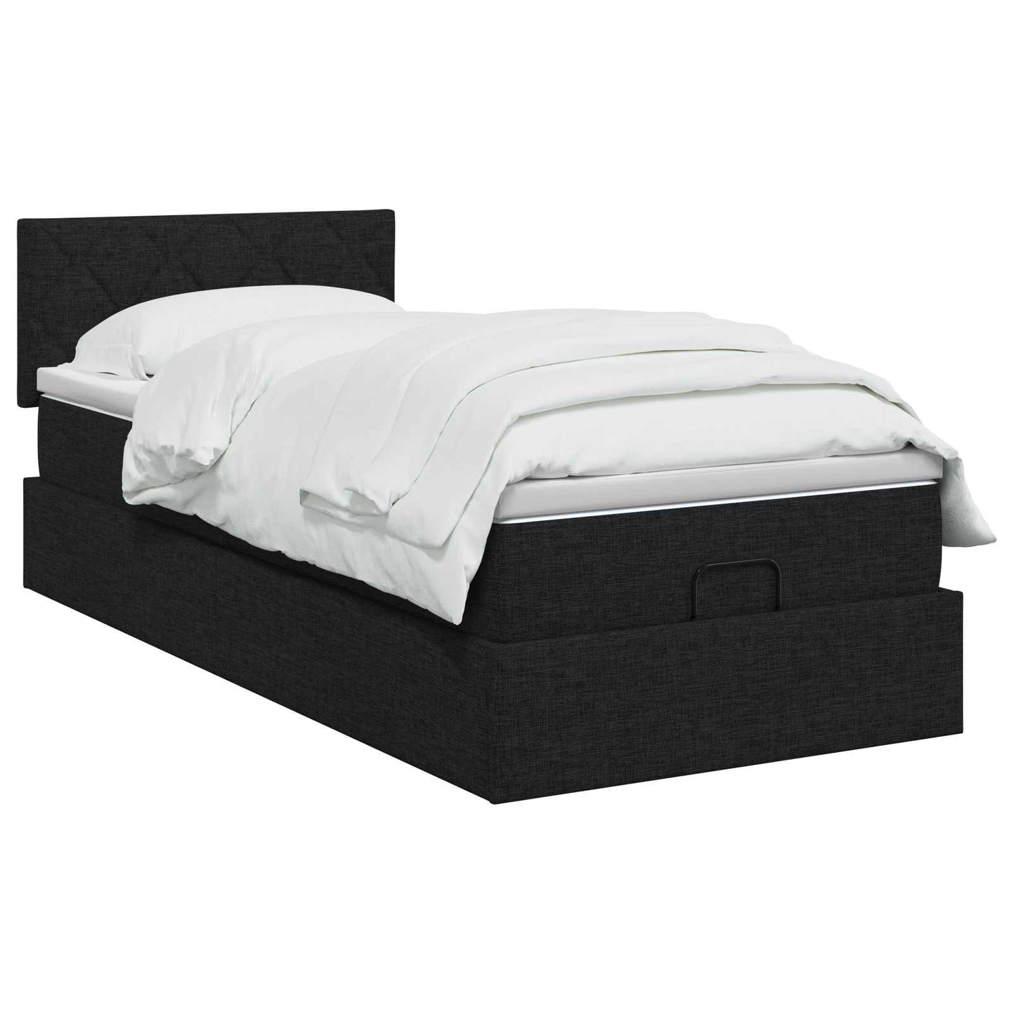 Ottoman bed met matras met hoofdeinde Zwart 80 x 200 cm Stof