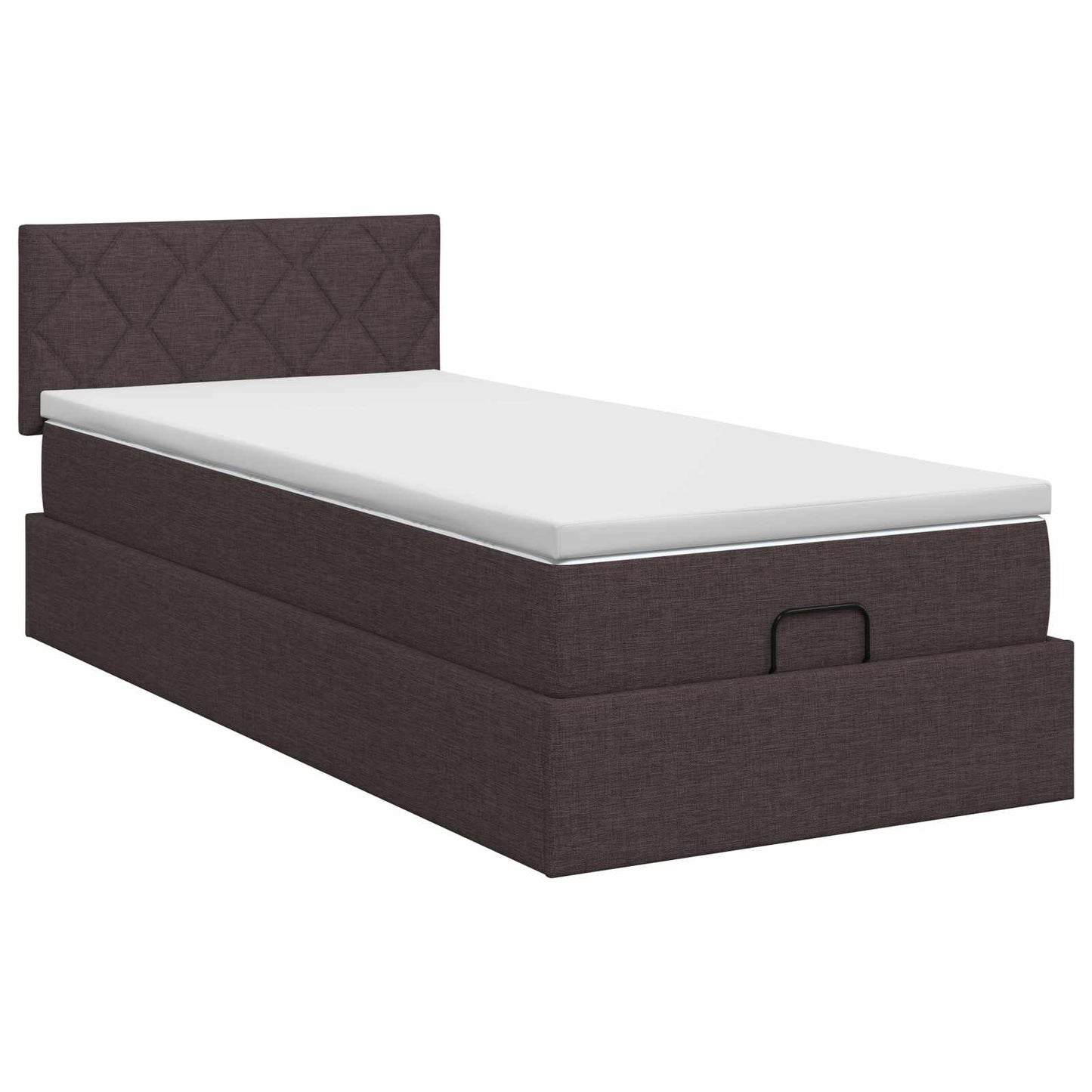 Ottoman bed met matras Donkerbruin 80 x 200 cm Stof