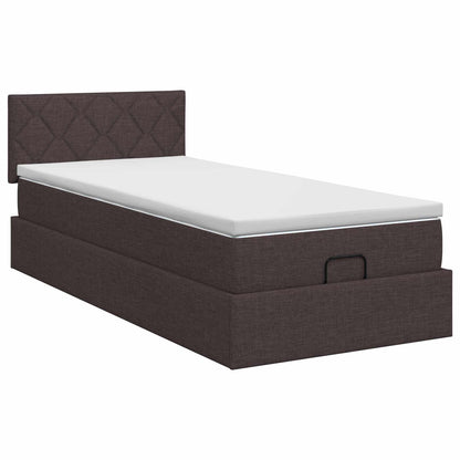 Ottoman bed met matras Donkerbruin 80 x 200 cm Stof