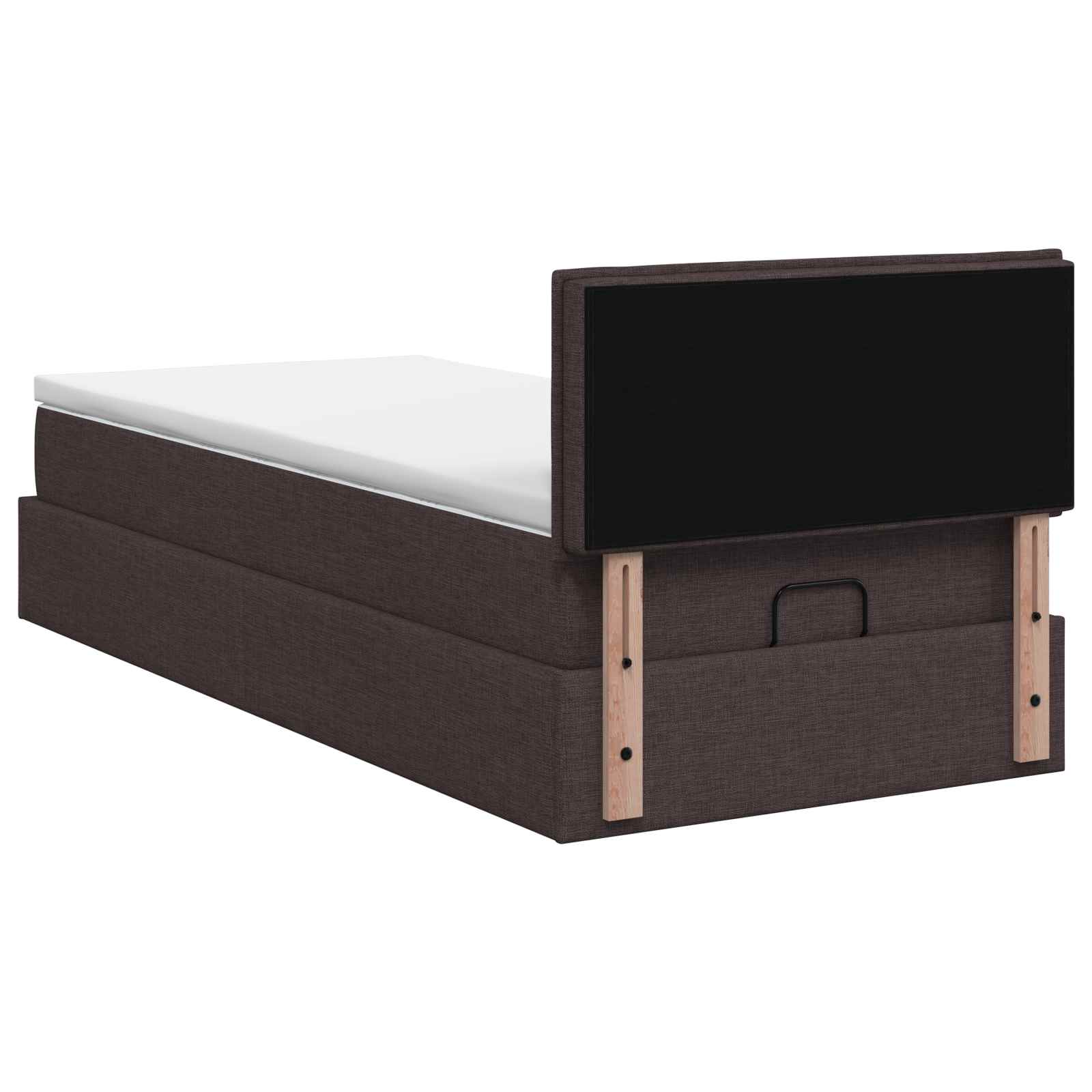 Ottoman bed met matras Donkerbruin 80 x 200 cm Stof