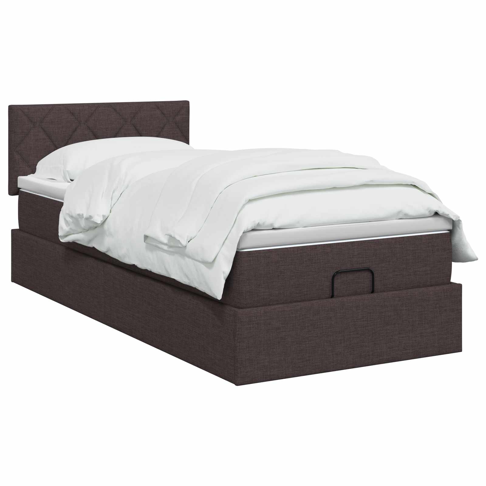 Ottoman bed met matras Donkerbruin 80 x 200 cm Stof