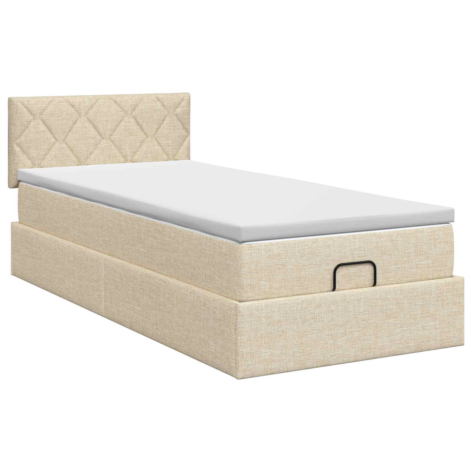 Ottoman bed met matras Crèmekleurig 80 x 200 cm Stof