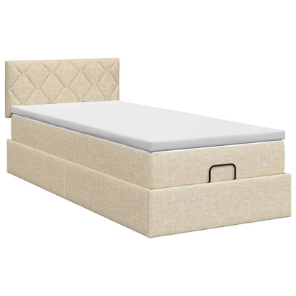 Ottoman bed met matras Crèmekleurig 80 x 200 cm Stof