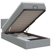 Ottoman bed 90x190 cm lichtgrijs met opbergruimte