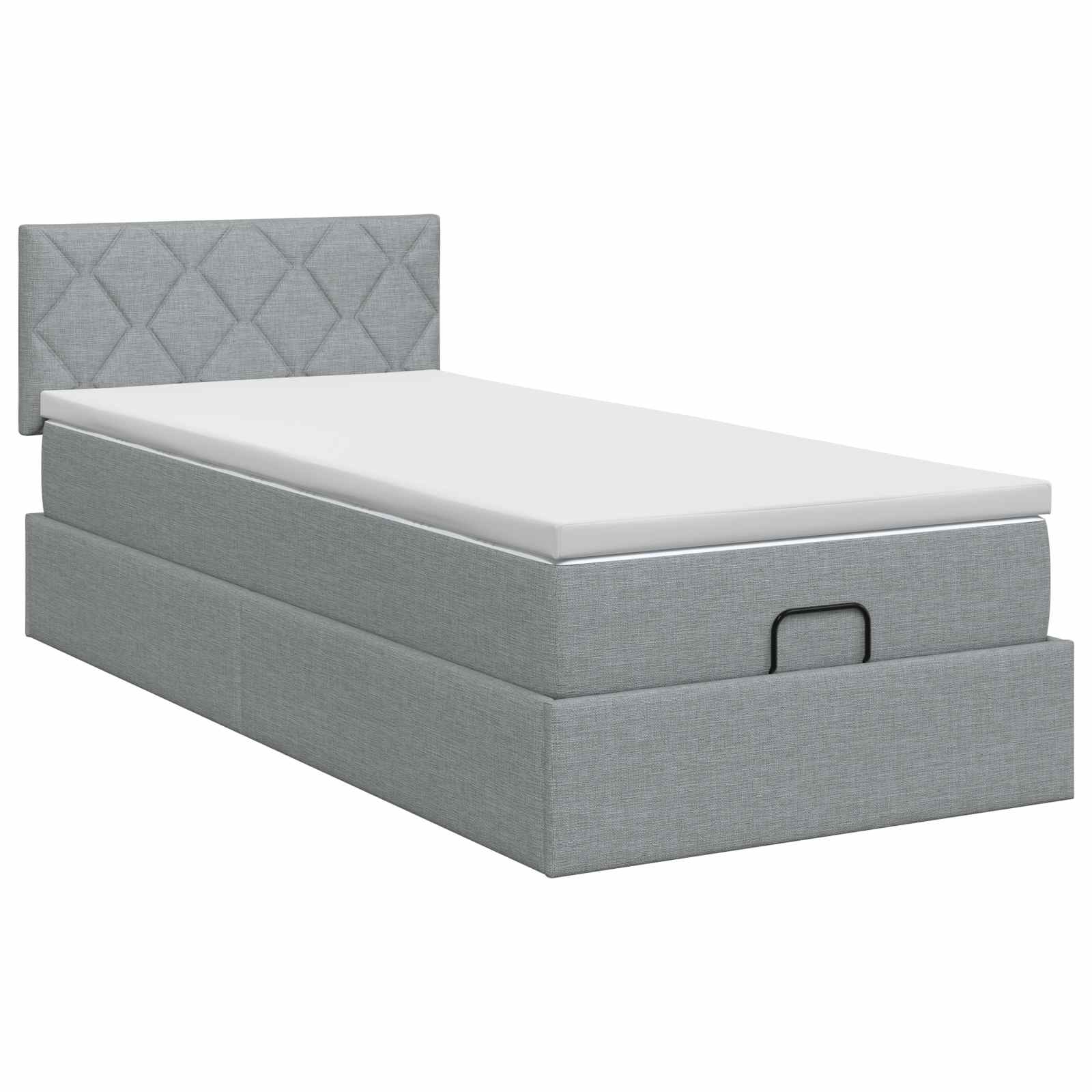Ottoman bed met matras Lichtgrijs 100 x 200 cm Stof