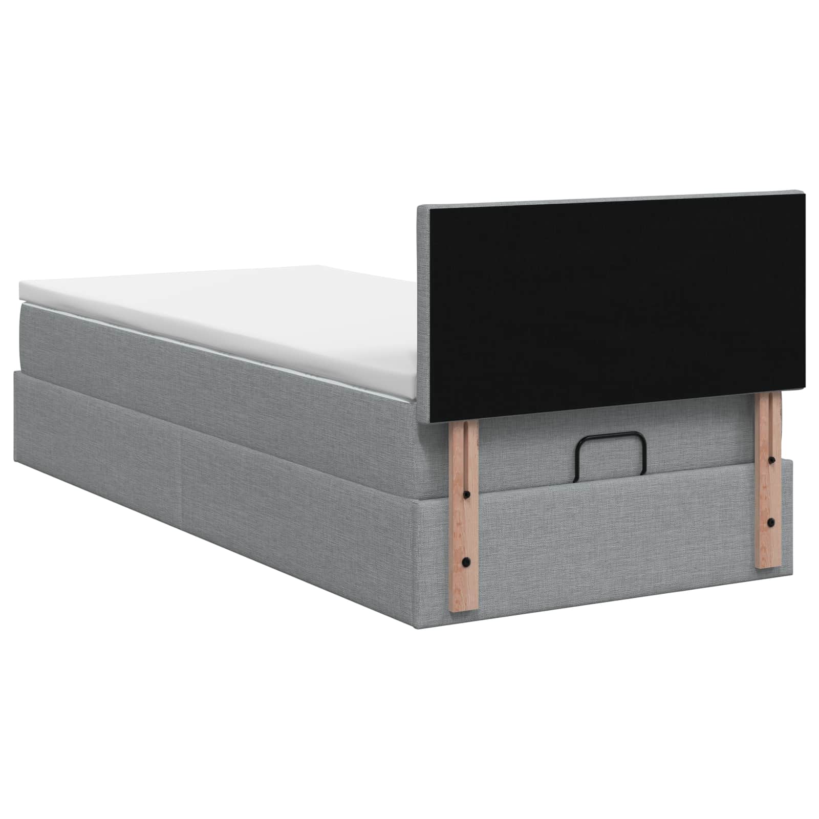Ottoman bed met matras Lichtgrijs 100 x 200 cm Stof