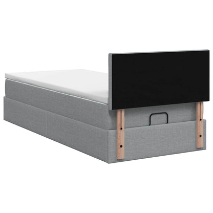 Ottoman bed met matras Lichtgrijs 100 x 200 cm Stof