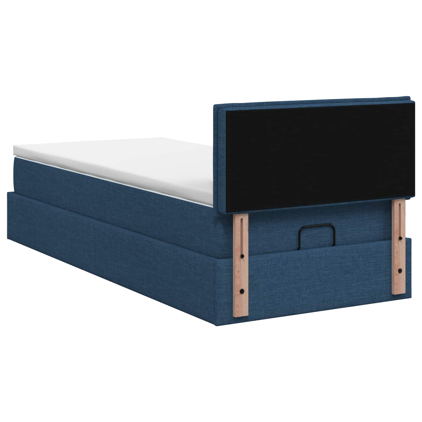 Ottoman bed met matras met hoofdeinde Blauw 100 x 200 cm Stof