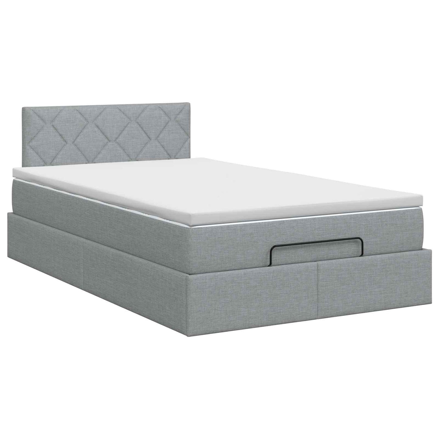 Ottoman bed met matras Lichtgrijs 120 x 190 cm Stof