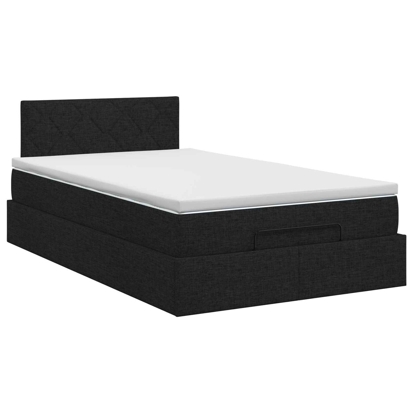 Ottoman bed met matras met hoofdeinde Zwart 120 x 200 cm Stof