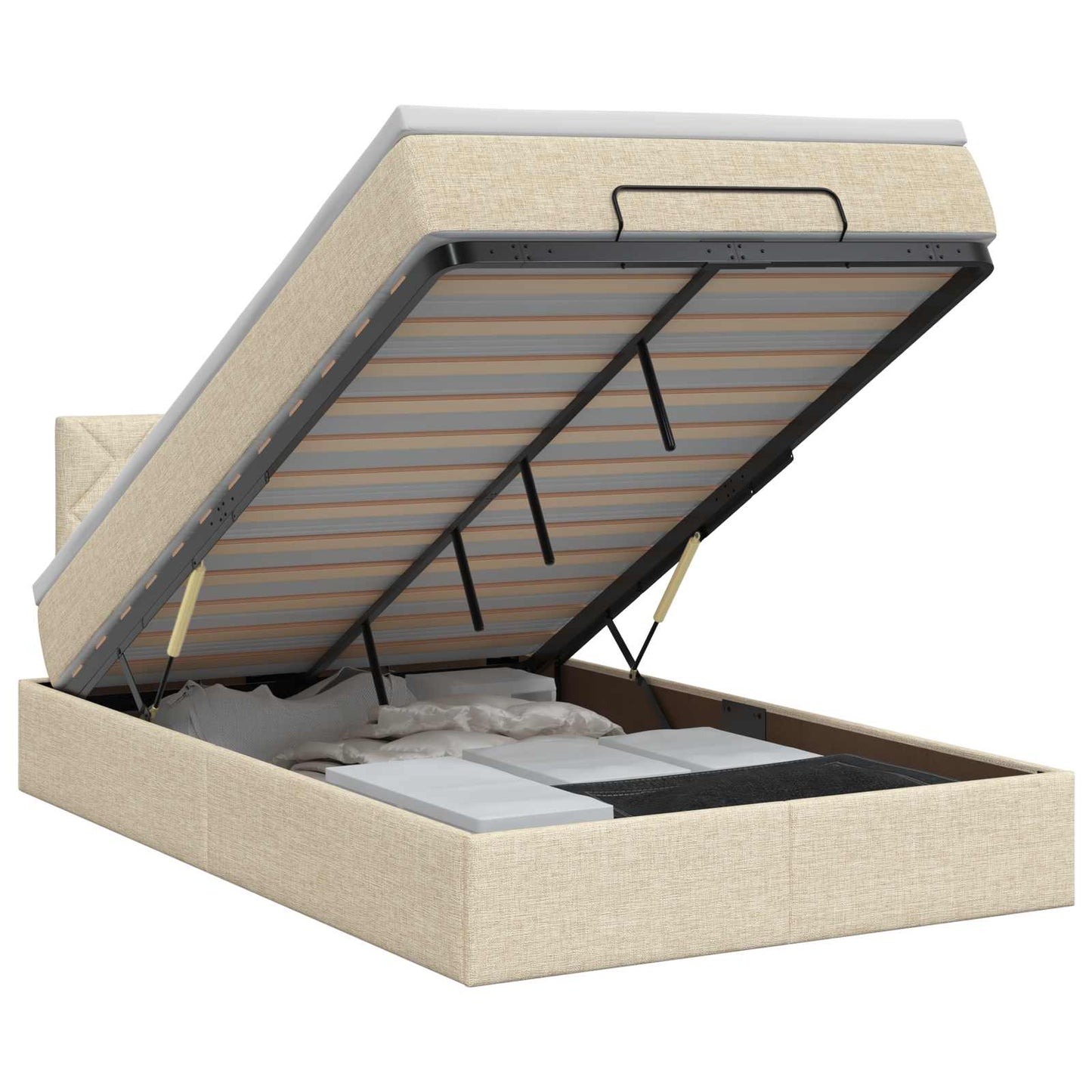 Ottoman bed met matras Crèmekleurig 120 x 200 cm Stof