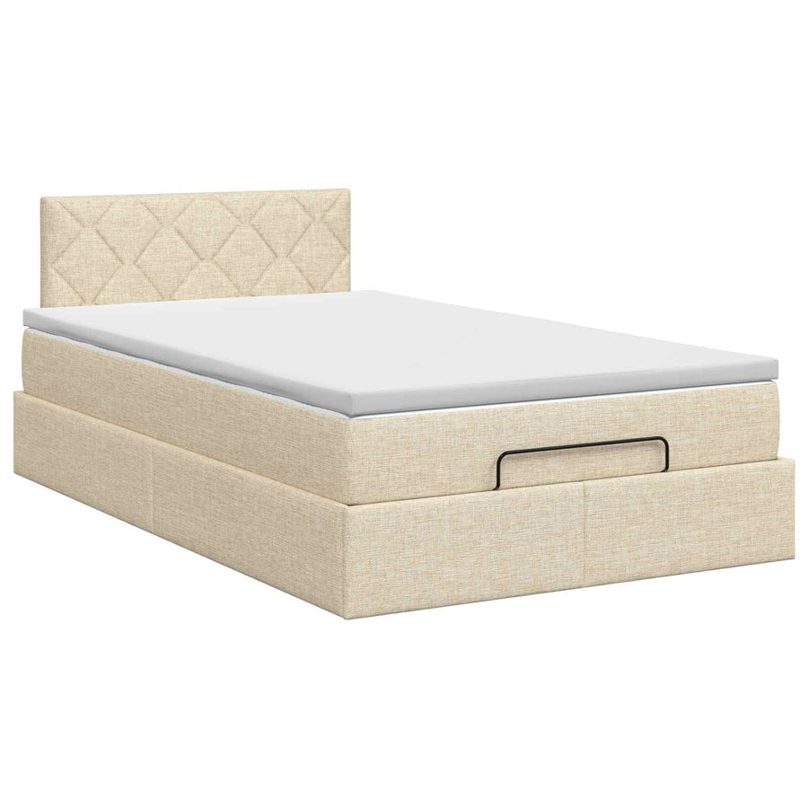 Ottoman bed met matras Crèmekleurig 120 x 200 cm Stof