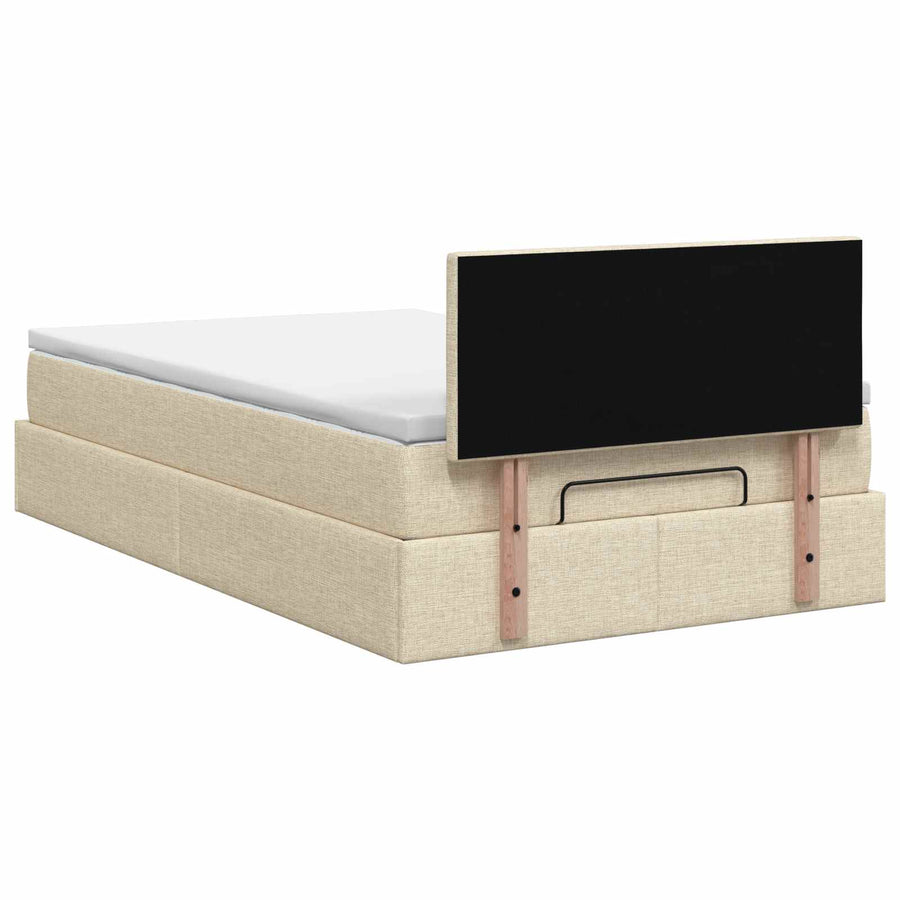 Ottoman bed met matras Crèmekleurig 120 x 200 cm Stof