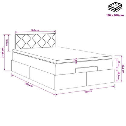 Ottoman bed met matras Crèmekleurig 120 x 200 cm Stof