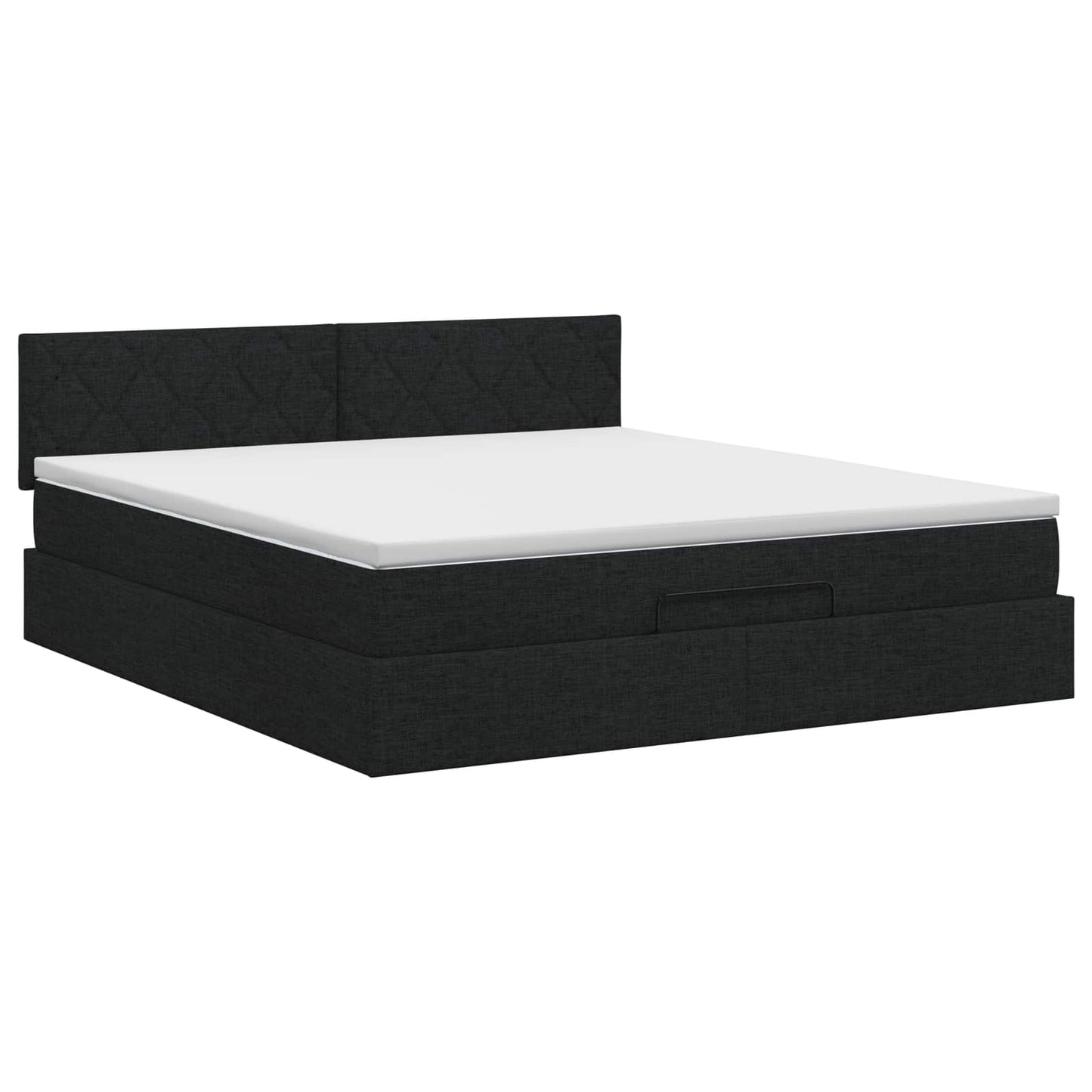 Ottoman bed met matras met hoofdeinde Zwart 140 x 200 cm Stof