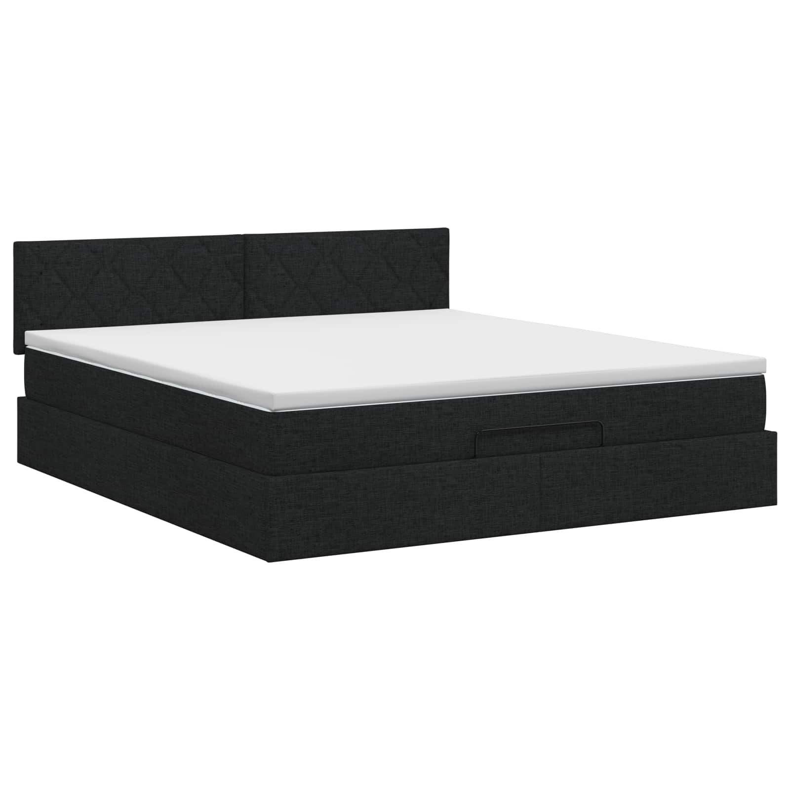 Ottoman bed met matras met hoofdeinde Zwart 140 x 200 cm Stof