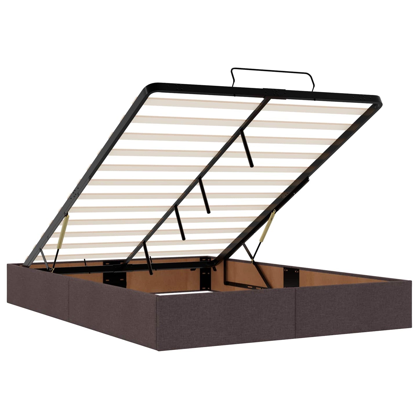 Ottoman bed met matras Donkerbruin 140 x 200 cm Stof