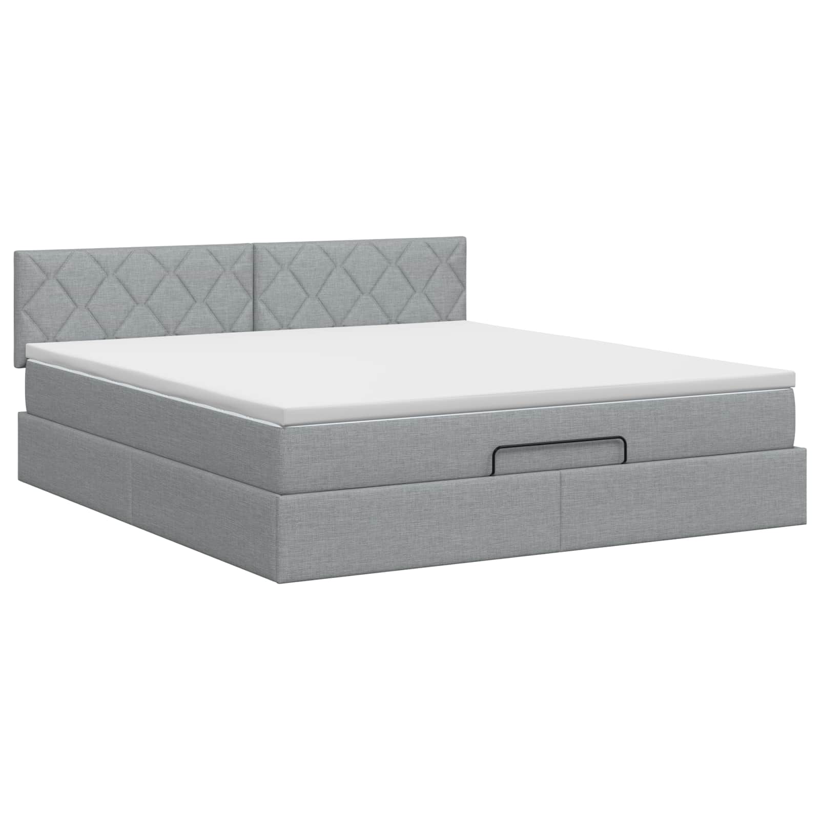 Ottoman bed met matras Lichtgrijs 160 x 200 cm Stof