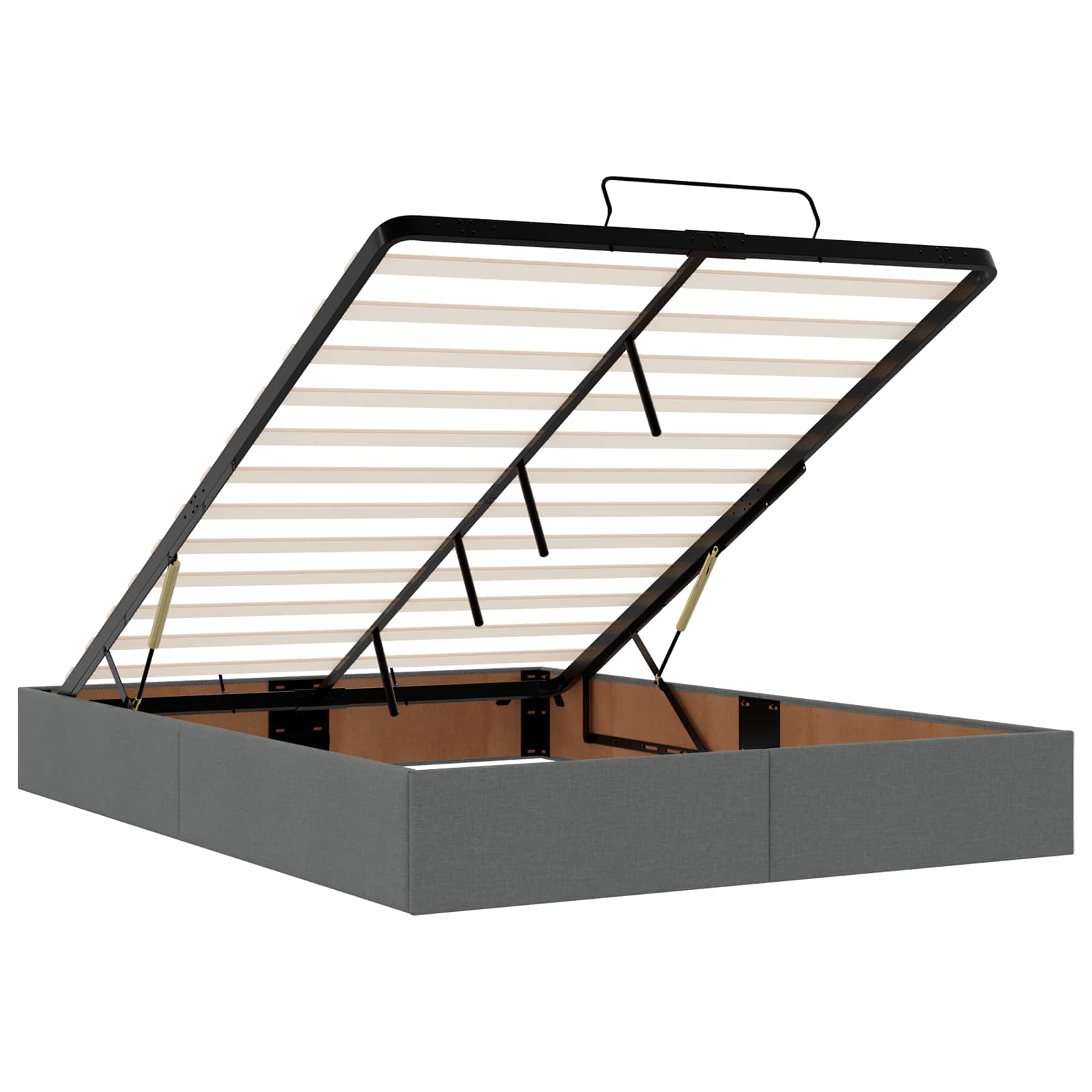 Ottoman bed met matras Donkergrijs 160 x 200 cm Stof