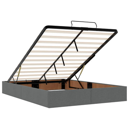 Ottoman bed met matras Donkergrijs 160 x 200 cm Stof