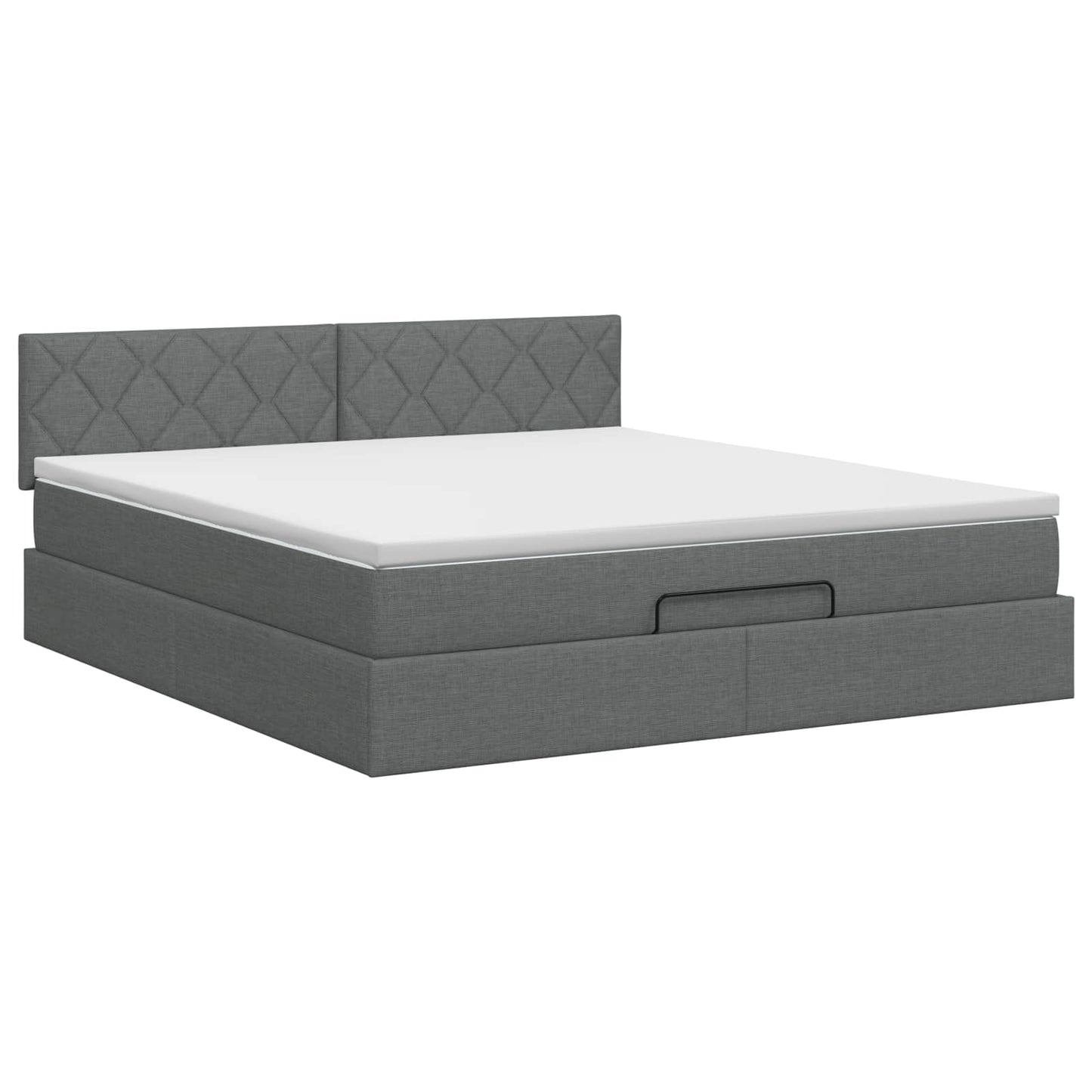 Ottoman bed met matras Donkergrijs 160 x 200 cm Stof