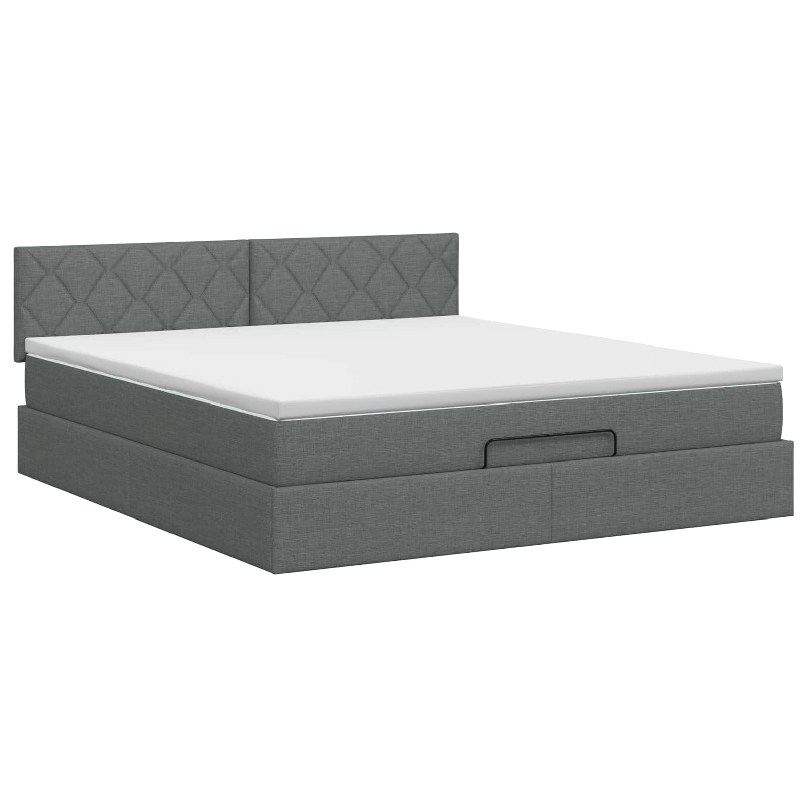 Ottoman bed met matras Donkergrijs 160 x 200 cm Stof