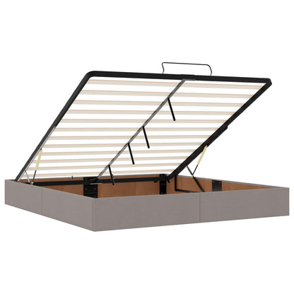 Ottoman bed met matras met hoofdeinde Taupe 180 x 200 cm Stof