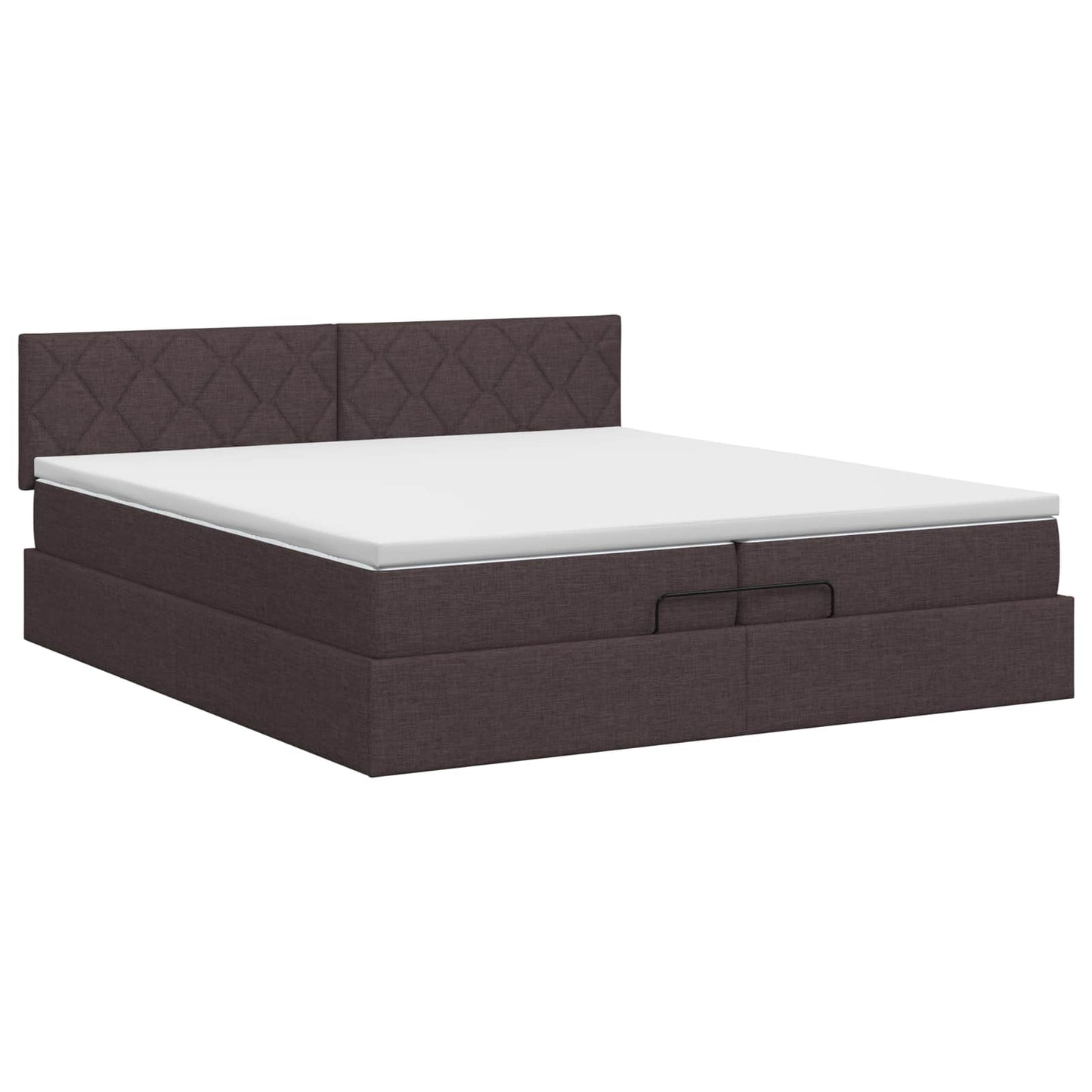 Ottoman bed met matras Donkerbruin 200 x 200 cm Stof