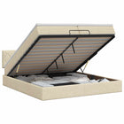 Ottoman bed met matras 200x200 cm crème stof