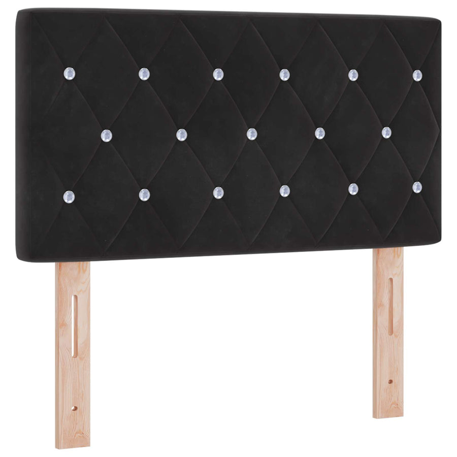 Ottoman bed met matras met hoofdeinde Zwart 80 x 200 cm Fluweel