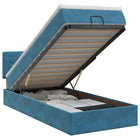 Ottoman bed met matras Donkerblauw 90 x 200 cm Fluweel