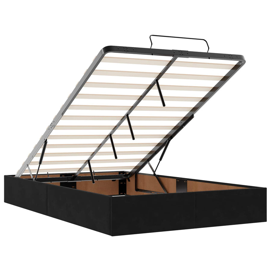 Ottoman bed met matras Zwart 120 x 190 cm Fluweel