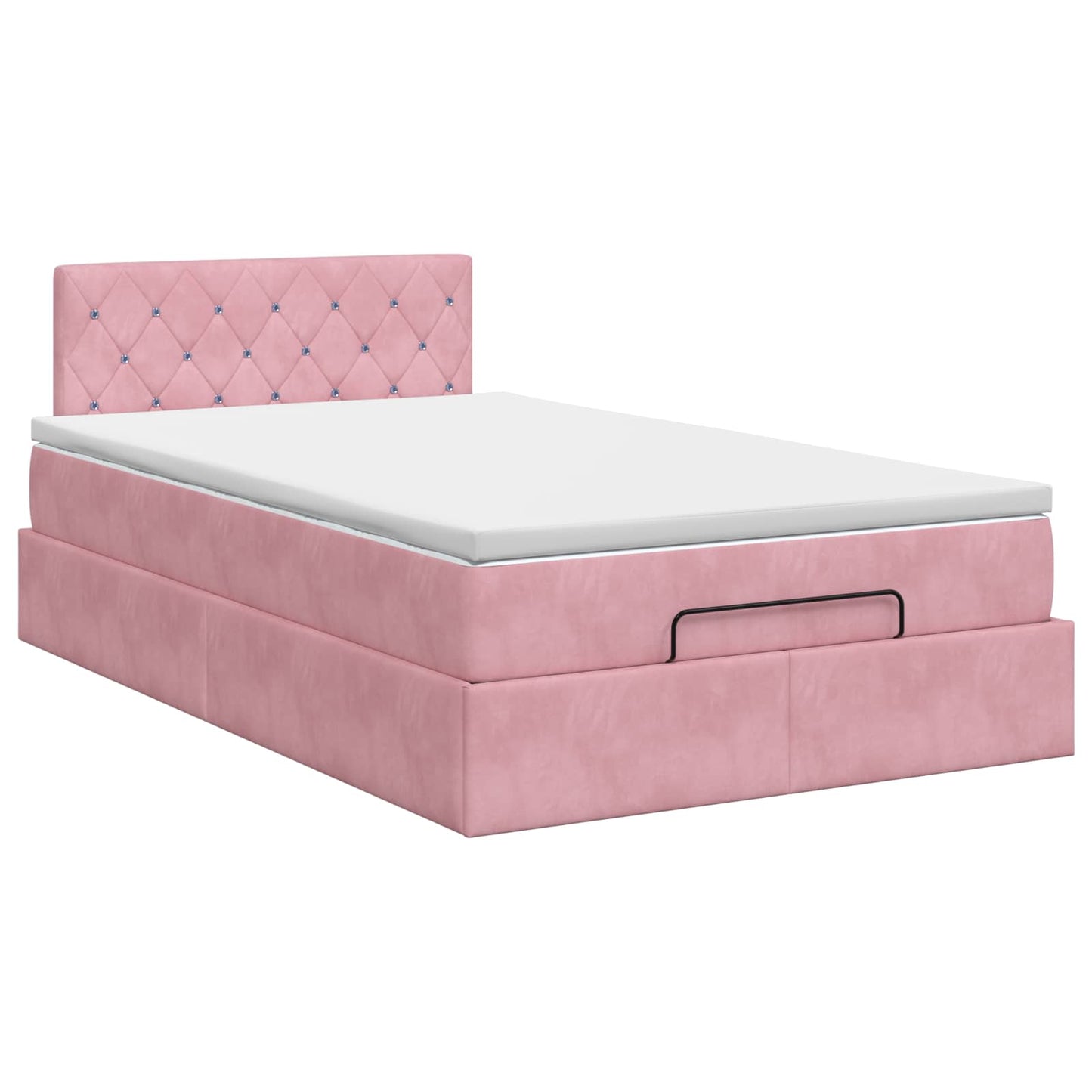 Ottoman bed met matras met hoofdeinde Roze 120 x 190 cm Fluweel