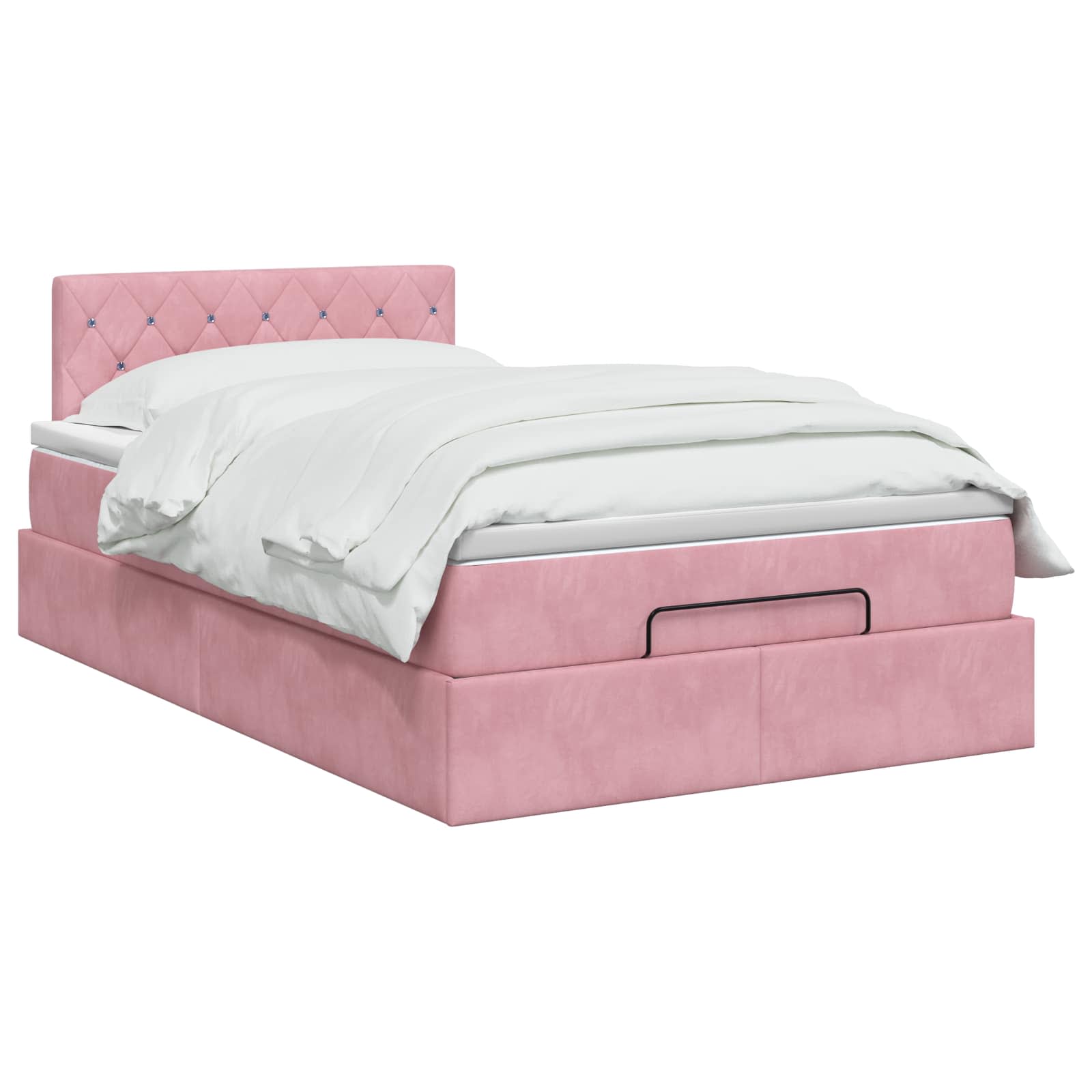Ottoman bed met matras met hoofdeinde Roze 120 x 190 cm Fluweel
