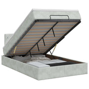 Ottoman bed 120x200 cm lichtgrijs fluweel