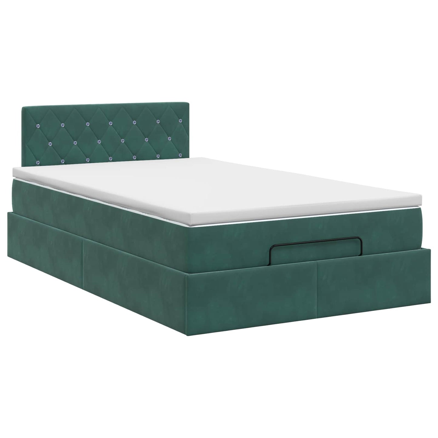 Ottoman bed met matras Donkergroen 120 x 200 cm Fluweel